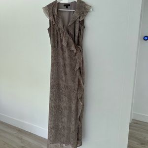 Long wrap snake print Banana Republic dress size 6